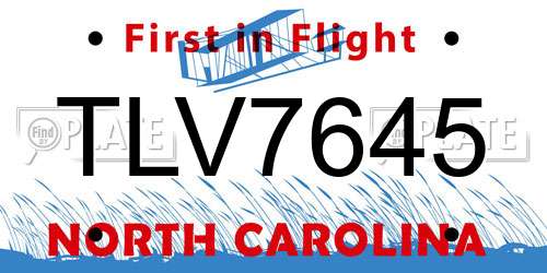 TLV7645 North Carolina License Plate