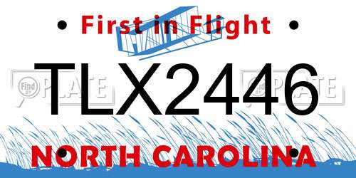 TLX2446 North Carolina License Plate
