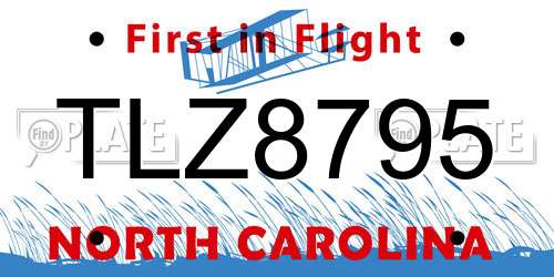 TLZ8795 North Carolina License Plate