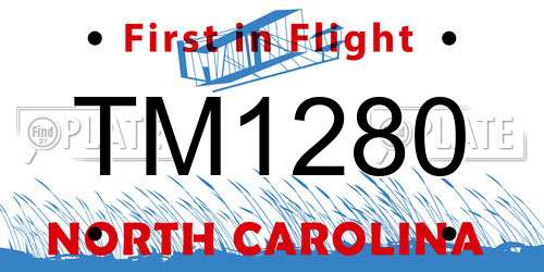TM1280 North Carolina License Plate