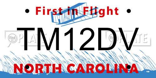 TM12DV North Carolina License Plate