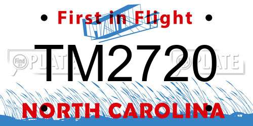 TM2720 North Carolina License Plate