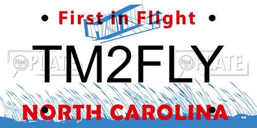 TM2FLY North Carolina License Plate
