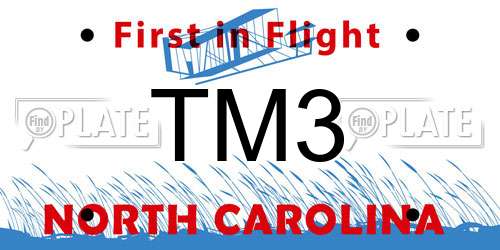 TM3 North Carolina License Plate