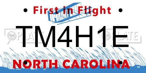 TM4H1E North Carolina License Plate