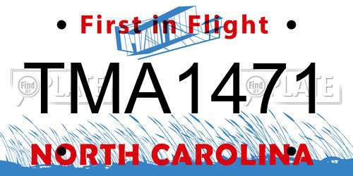 TMA1471 North Carolina License Plate