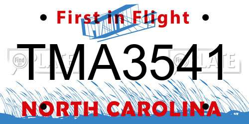 TMA3541 North Carolina License Plate
