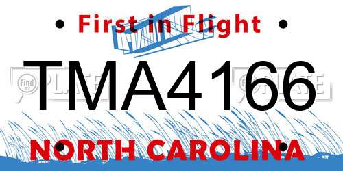 TMA4166 North Carolina License Plate