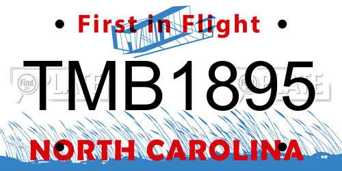 TMB1895 North Carolina License Plate