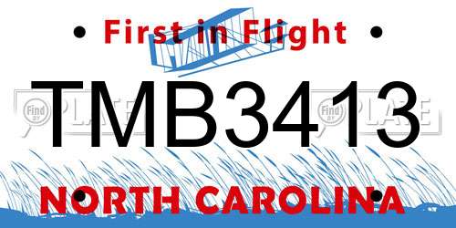 TMB3413 North Carolina License Plate