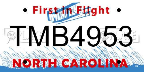 TMB4953 North Carolina License Plate