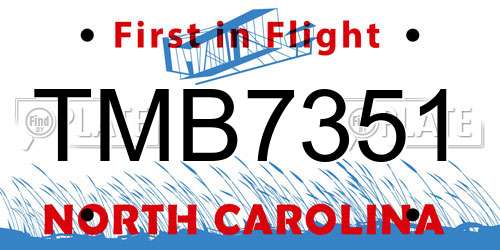 TMB7351 North Carolina License Plate