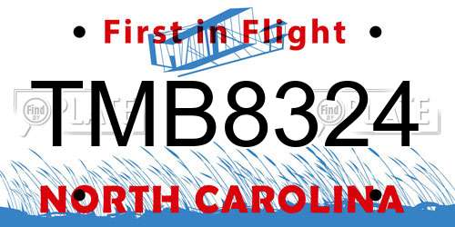 TMB8324 North Carolina License Plate