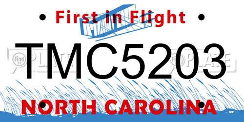 TMC5203 North Carolina License Plate