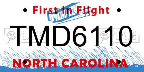 TMD6110 North Carolina License Plate