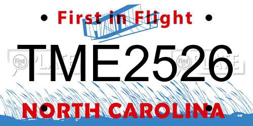TME2526 North Carolina License Plate