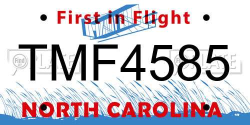 TMF4585 North Carolina License Plate