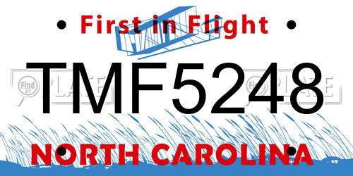 TMF5248 North Carolina License Plate