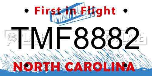 TMF8882 North Carolina License Plate