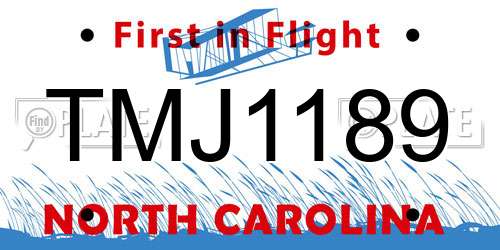 TMJ1189 North Carolina License Plate