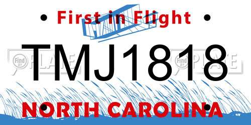 TMJ1818 North Carolina License Plate