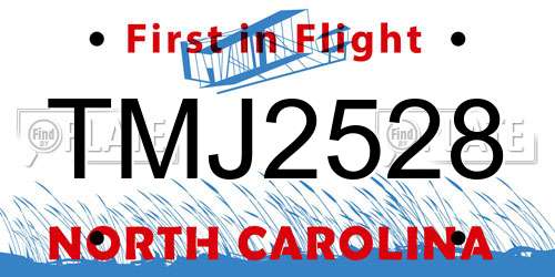 TMJ2528 North Carolina License Plate
