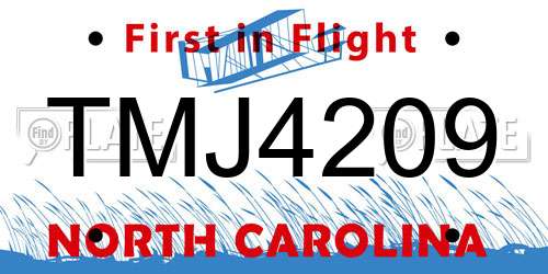 TMJ4209 North Carolina License Plate