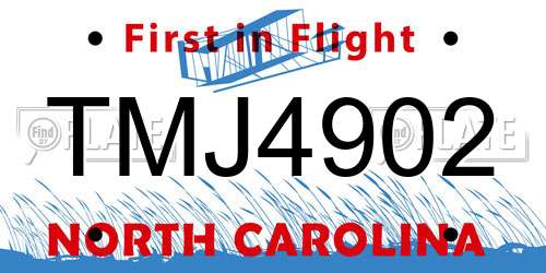 TMJ4902 North Carolina License Plate