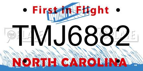 TMJ6882 North Carolina License Plate