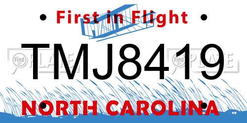 TMJ8419 North Carolina License Plate