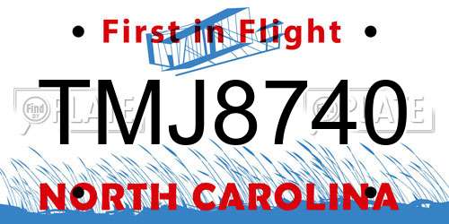 TMJ8740 North Carolina License Plate