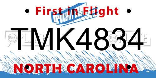 TMK4834 North Carolina License Plate