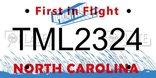 TML2324 North Carolina License Plate
