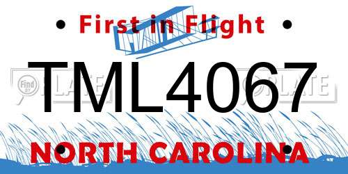 TML4067 North Carolina License Plate