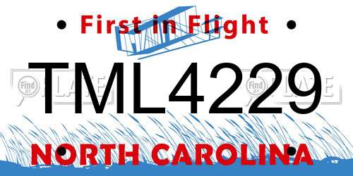 TML4229 North Carolina License Plate