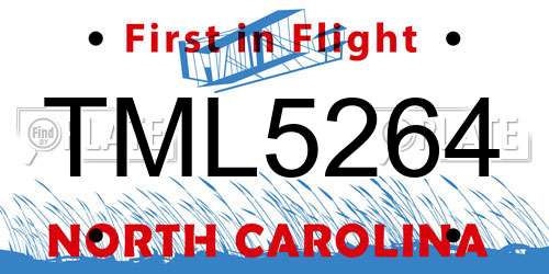 TML5264 North Carolina License Plate