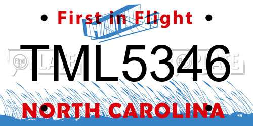 TML5346 North Carolina License Plate