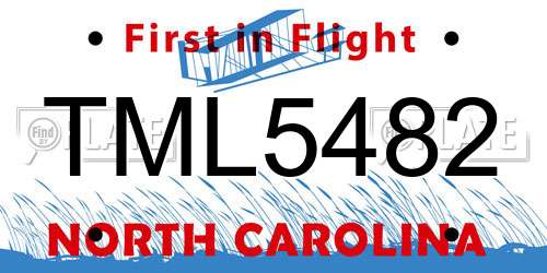 TML5482 North Carolina License Plate