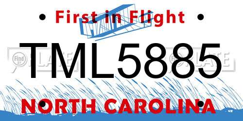 TML5885 North Carolina License Plate