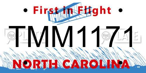 TMM1171 North Carolina License Plate
