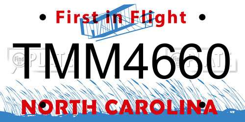 TMM4660 North Carolina License Plate