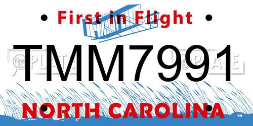 TMM7991 North Carolina License Plate