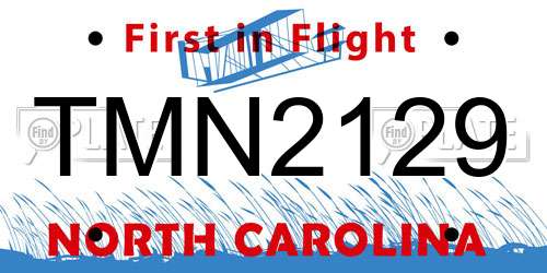 TMN2129 North Carolina License Plate