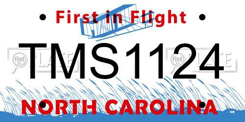TMS1124 North Carolina License Plate