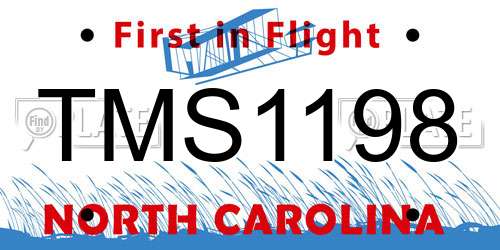 TMS1198 North Carolina License Plate