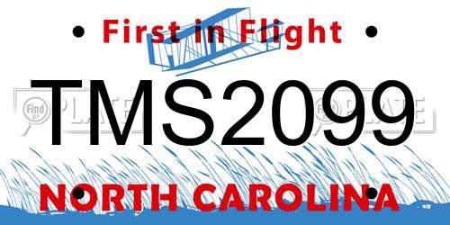 TMS2099 North Carolina License Plate