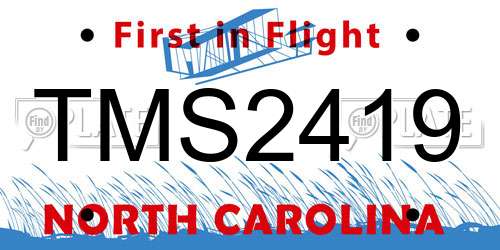 TMS2419 North Carolina License Plate