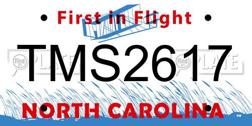 TMS2617 North Carolina License Plate