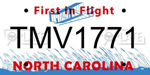 TMV1771 North Carolina License Plate