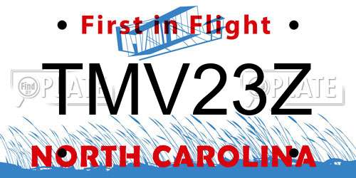 TMV23Z North Carolina License Plate